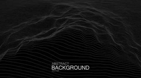 3D linear relief. Stock Illustration