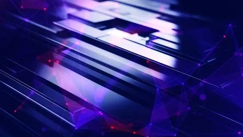 3D lines surface in deep digital plexus space. Stock Illustration