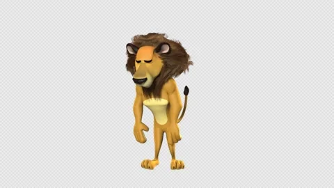 3D lion character feeling sad. Vidéo 239612571