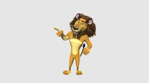 3D lion pointing to something. Lion call to action gesture animation. Vidéo 239616699