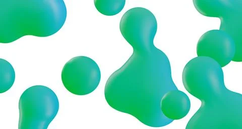 3d liquid bubbles of blue and green color Stock Illustration