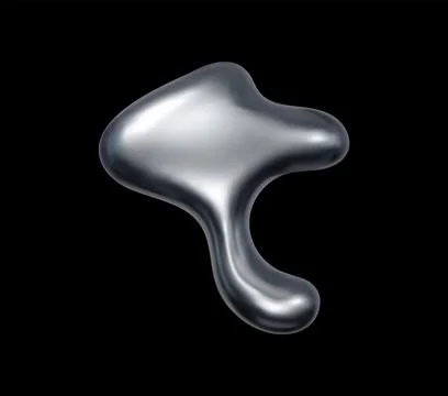 3d liquid chrome metal drop with matte surface Stock Illustration