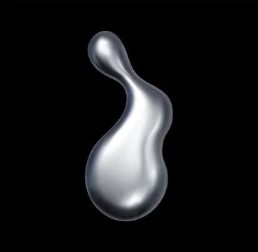 3d liquid chrome metal drop and shape for fashion Illustration