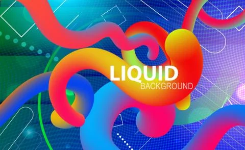 3D Liquid color background design. Fluid gradient colorful shapes composition Ilustración de archivo