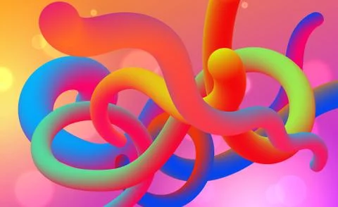 3D Liquid color background design. Fluid gradient colorful shapes composition Illustrazione stock