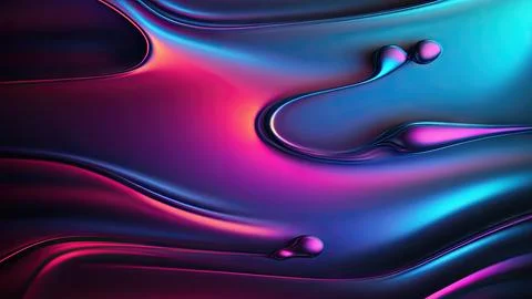 3D Liquid Neon Paint Stock Illustration
