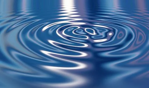 3D liquid ripples or VFX blue shiny waves substance with a metallic reflection Stock Illustration