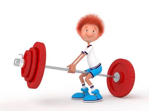 The 3d little boy with a bar Stock Illustration