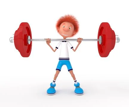 The 3d little boy with a bar Stock Illustration