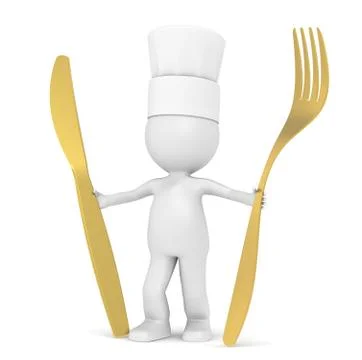 3D Little Human Character The Master Chef Stock Illustration