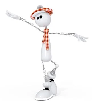 3d little man dancer. Stock Illustration