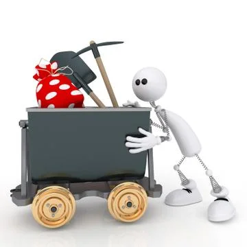 3d little man miner. Stock Illustration