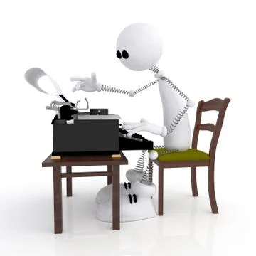 The 3d little man types. Stock Illustration