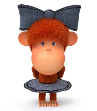 3d little monkey Illustrazione stock