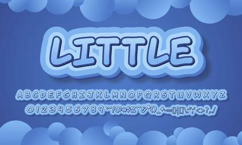 3D Little Text effect, Editable Text Style Stock Illustration