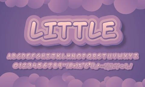3D Little Text effect, Editable Text Style Stock Illustration