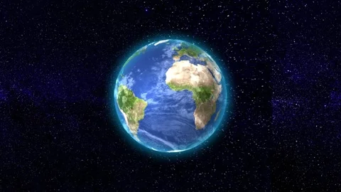 3D Live Earth Animation | Rotating Globe with Realistic Terrain &amp; Oceans Stock Footage 314676473