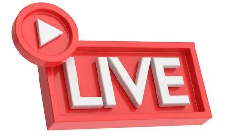 3D live icon. Live streaming. Stock Illustration