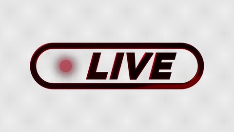 3D LIVE Symbol Red Glass Effect Transparent Video Stock Footage 342780442