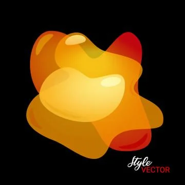 3D Lliquid fluid abstract elements. Vector volumetric organic colorful shapes on Stock Illustration