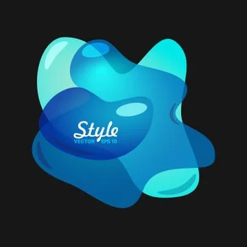 3D Lliquid fluid abstract elements. Vector volumetric organic colorful shapes on Stock Illustration