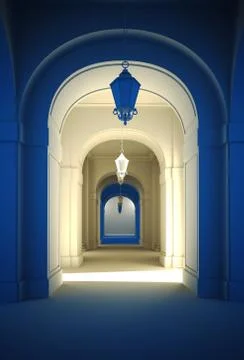 3d lobby - clay render Stock Illustration