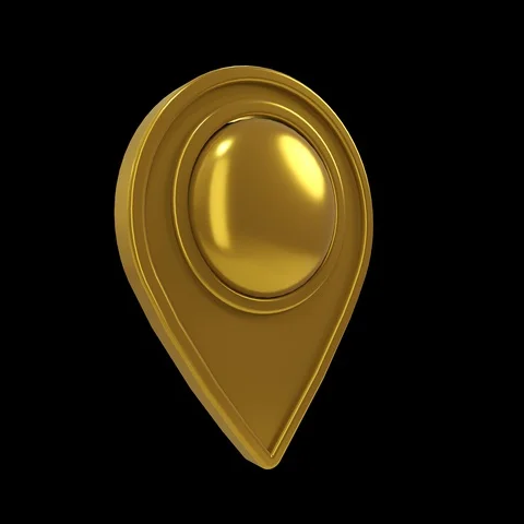 3d location icon gold Stock Footage 99155116