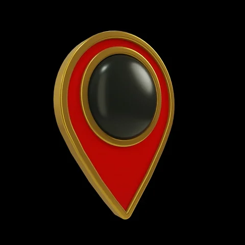 3d location icon red 動画素材 100109575