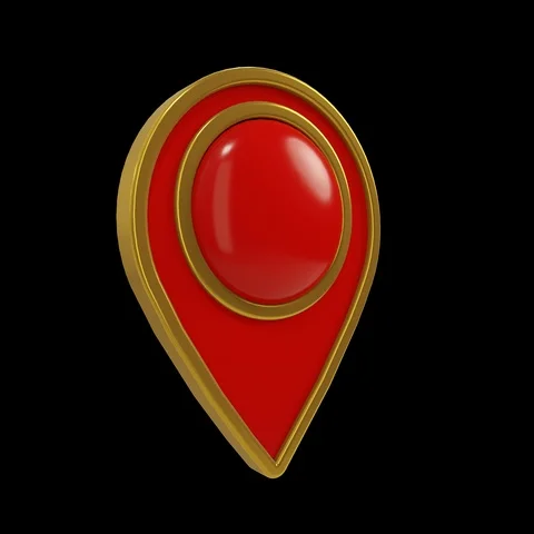 3d location icon red gold 動画素材 100115236