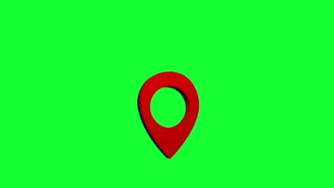3D Location Icon Rotating and Bouncing Up and Down Animation on Green Screen Stock Footage 141855808