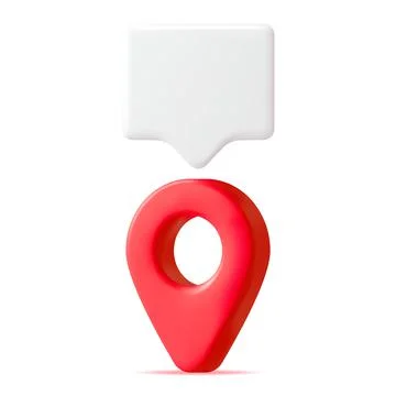 3D Location Map Pin and Chat Bubble Stock Illustration