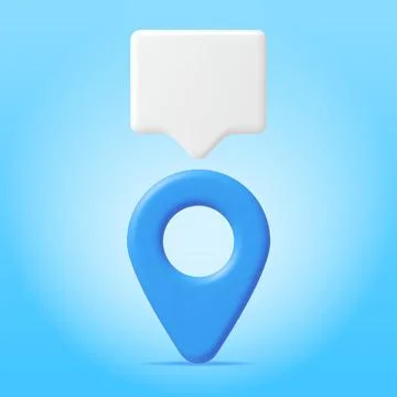 3D Location Map Pin and Chat Bubble Illustrazione stock