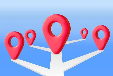 3D Location Map Pin Isolated on White. Stock Illustration