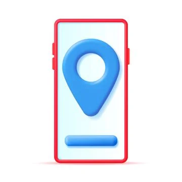 3D Location Map Pin in Smartphone Stock Illustration