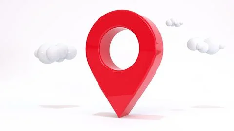 3d location map pointer pin marker, map and pin icon, red pin navigation icon Stock Illustration