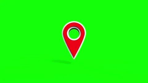 3D Location or map pin icon symbol animation loop Stock Footage 299814924