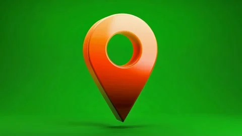 3D Location Pin Icon on Green Screen for GPS Navigation and Map Tracking. Stock Footage 329478094