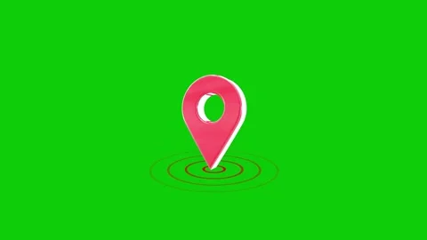 3D Location Pin Map Marker Animation on Green Screen Background. Stock Footage 324605768
