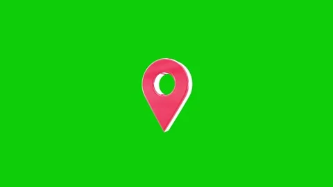 3D Location Pin Marker Animation on Green Screen Background. Video stock 324605769