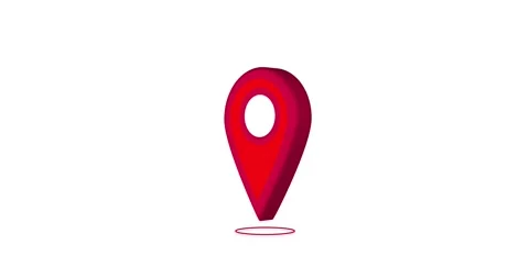 3d Location Pin moves up and down. to pinpoint a location on the map Stock Footage 269019103