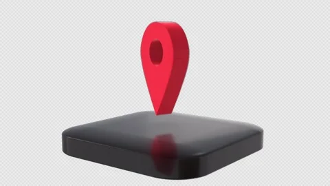 3D Location Pin Rotating On Alpha Channel Stock Footage 292936543