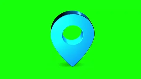 3d location placeholder icon rotation animation on clean green screen background Stock Footage 314563759