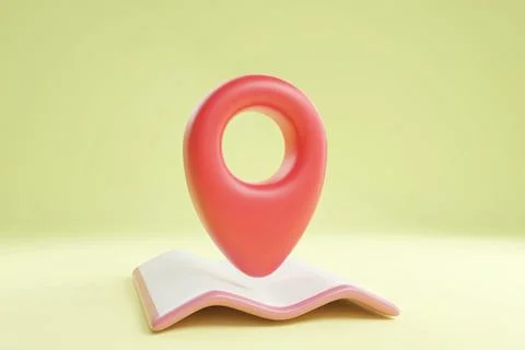 3D location point marker of map or navigation pin icon sign on isolated lig.. Stock-Fotos