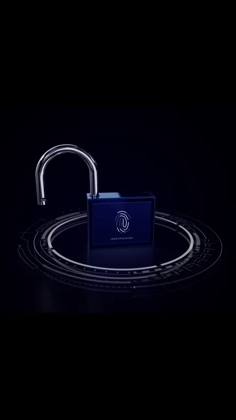 3D Lock HUD Password access Login . Data Information Video stock 292120587