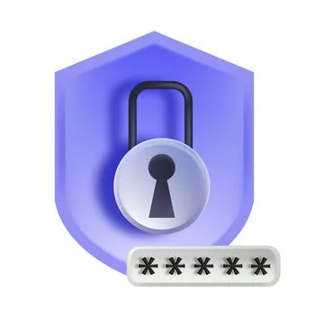 3D lock icon, vector secure log in clipart, secure password web concept イラスト素材