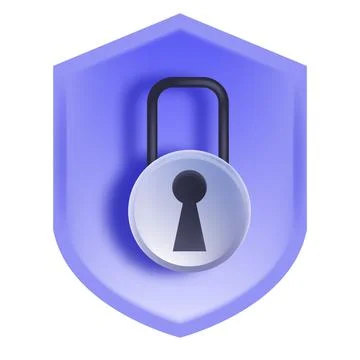 3D lock icon, vector secure log in clipart, private business web entry Illustrazione stock