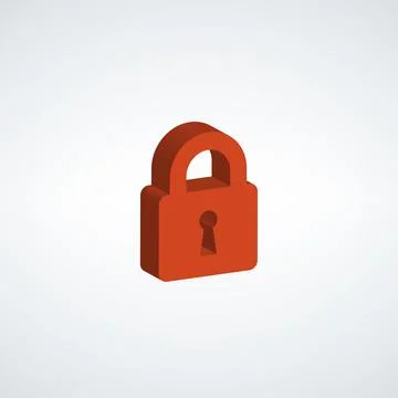 3d Lock icon, vector symbol in flat isometric style. Stock Vector illustratio Illustrazione stock