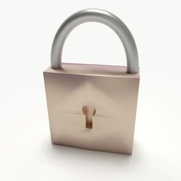 3d lock isolated on white Illustrazione stock