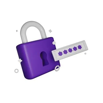3D lock secure icon, render password authentication concept 스톡 일러스트