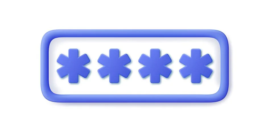 3d Locked Password Field Illustrazione stock